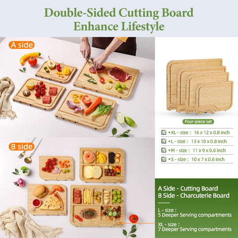 GolfFox tabla en cuatro tamaños para cortar carne, verduras y frutas con precisión.