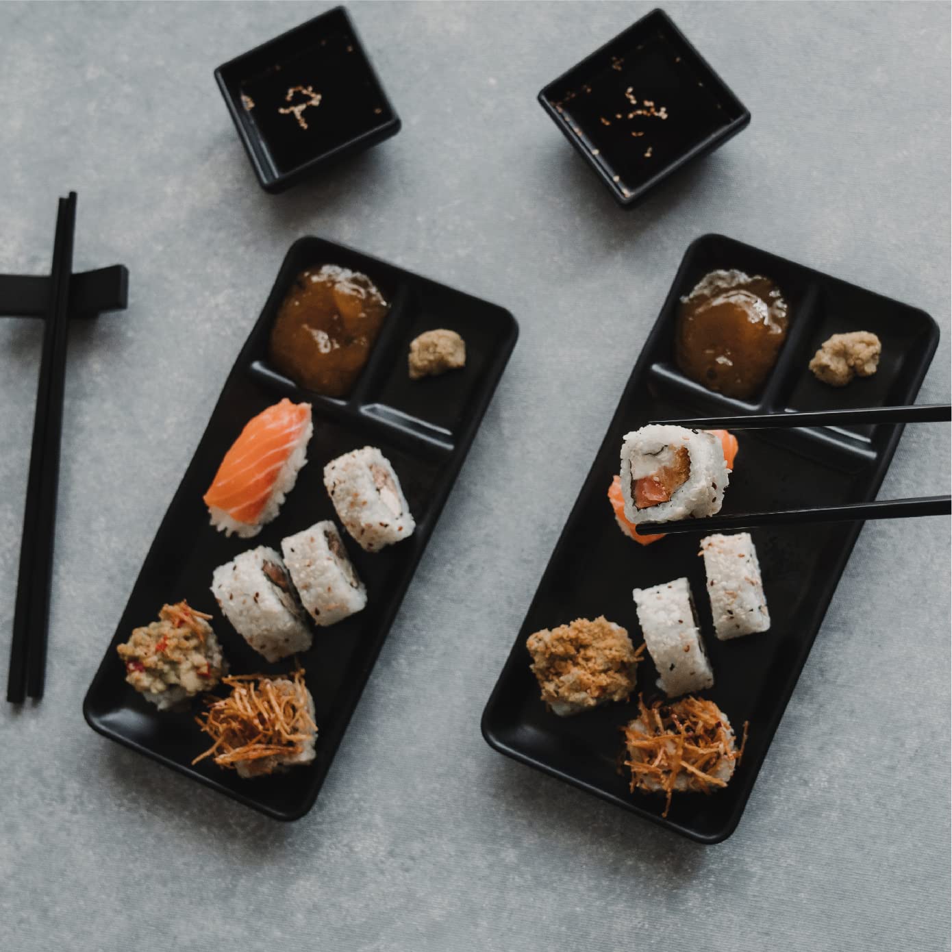 Goliber set sushi: limpieza fácil gracias a material ligero.