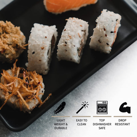 Goliber set sushi: melamina resistente para uso diario.