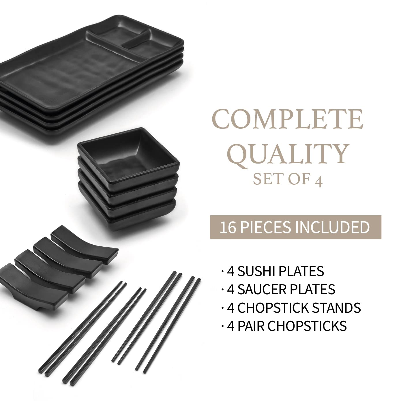 Goliber set sushi: palillos de 24 cm para comer con estilo.
