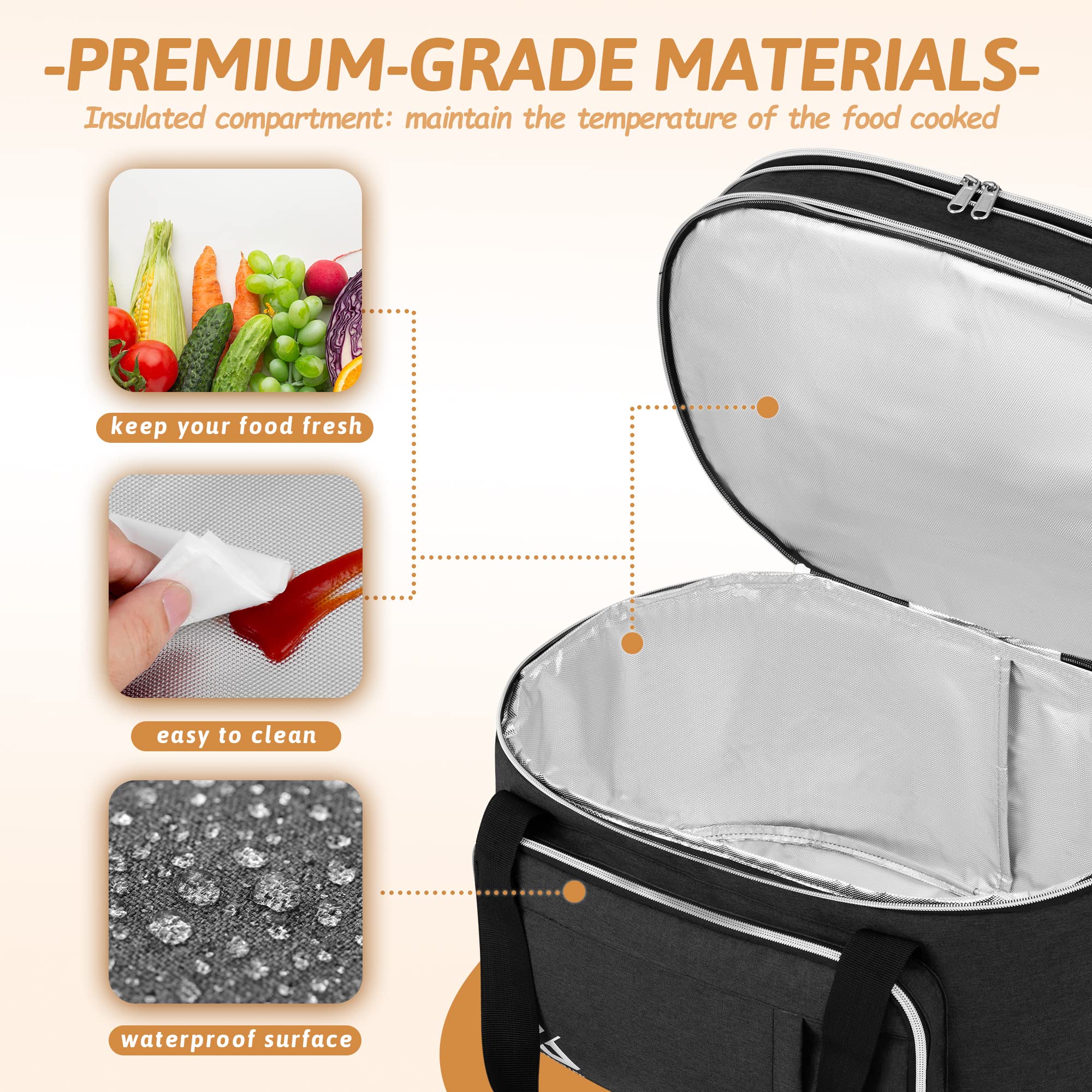 Compartimento superior con cremallera de la bolsa Golkcurx
