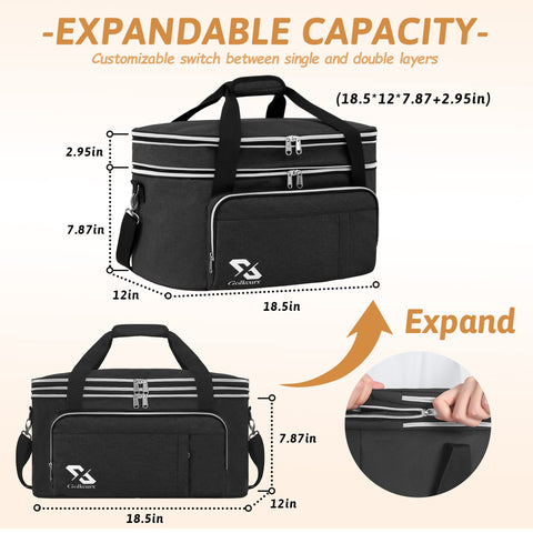 Bolsa Golkcurx con diseño de doble capa y espacio principal amplio