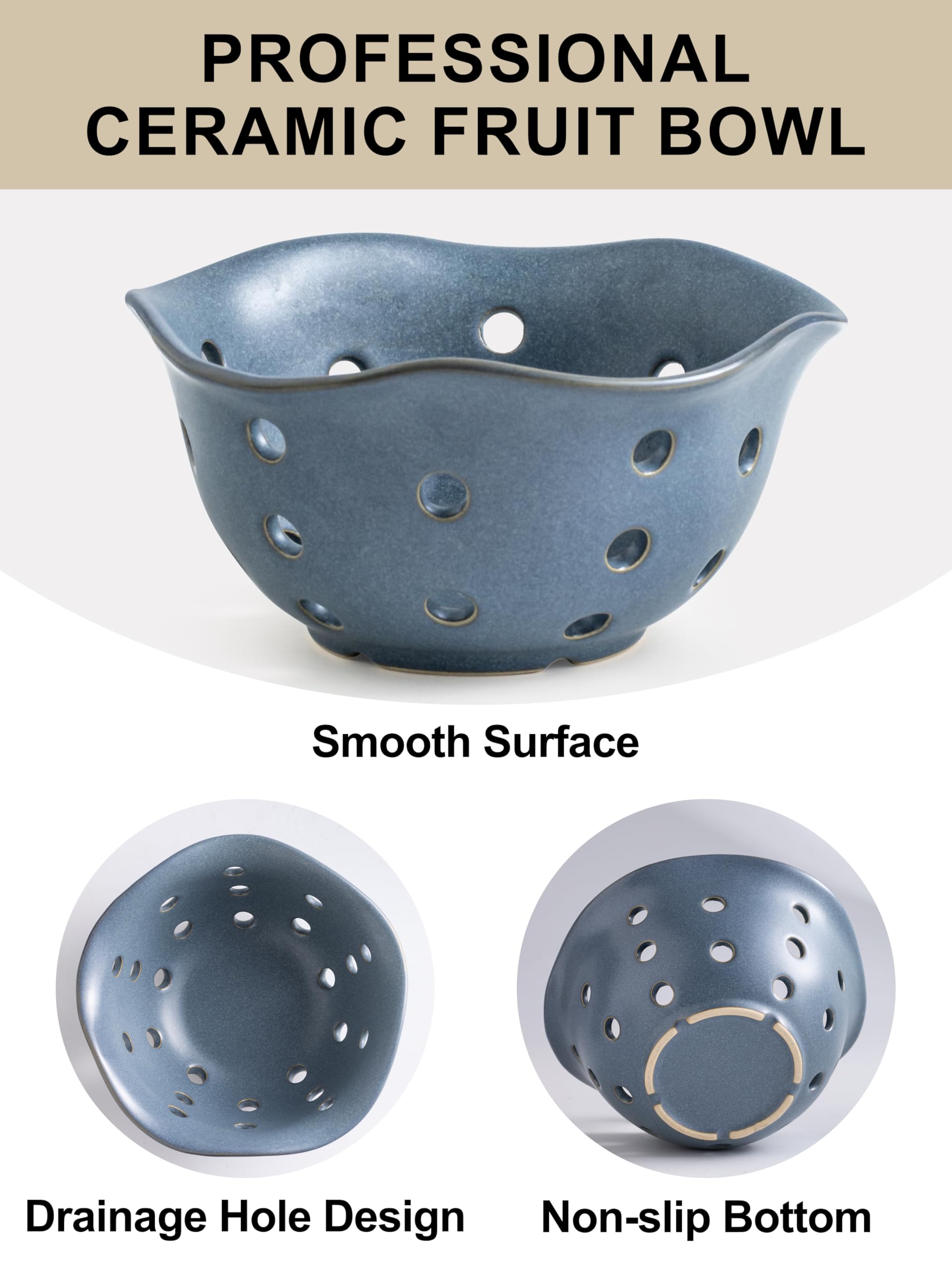 Gomakren cesto cerámico para encimera y mesa de cocina