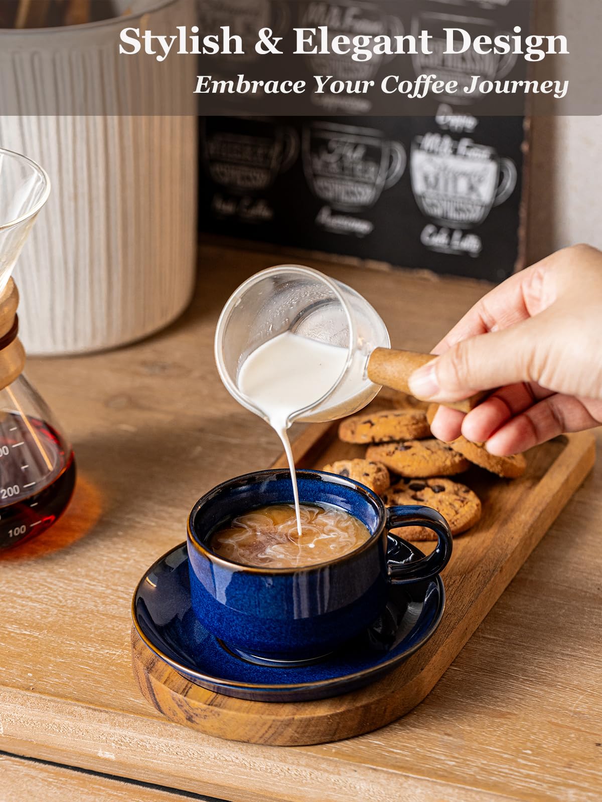 Gomakren conjunto de 4 tazas apilables para ahorrar espacio
