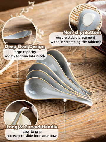 Diseño elegante Gomakren, cucharas de cerámica para mesa