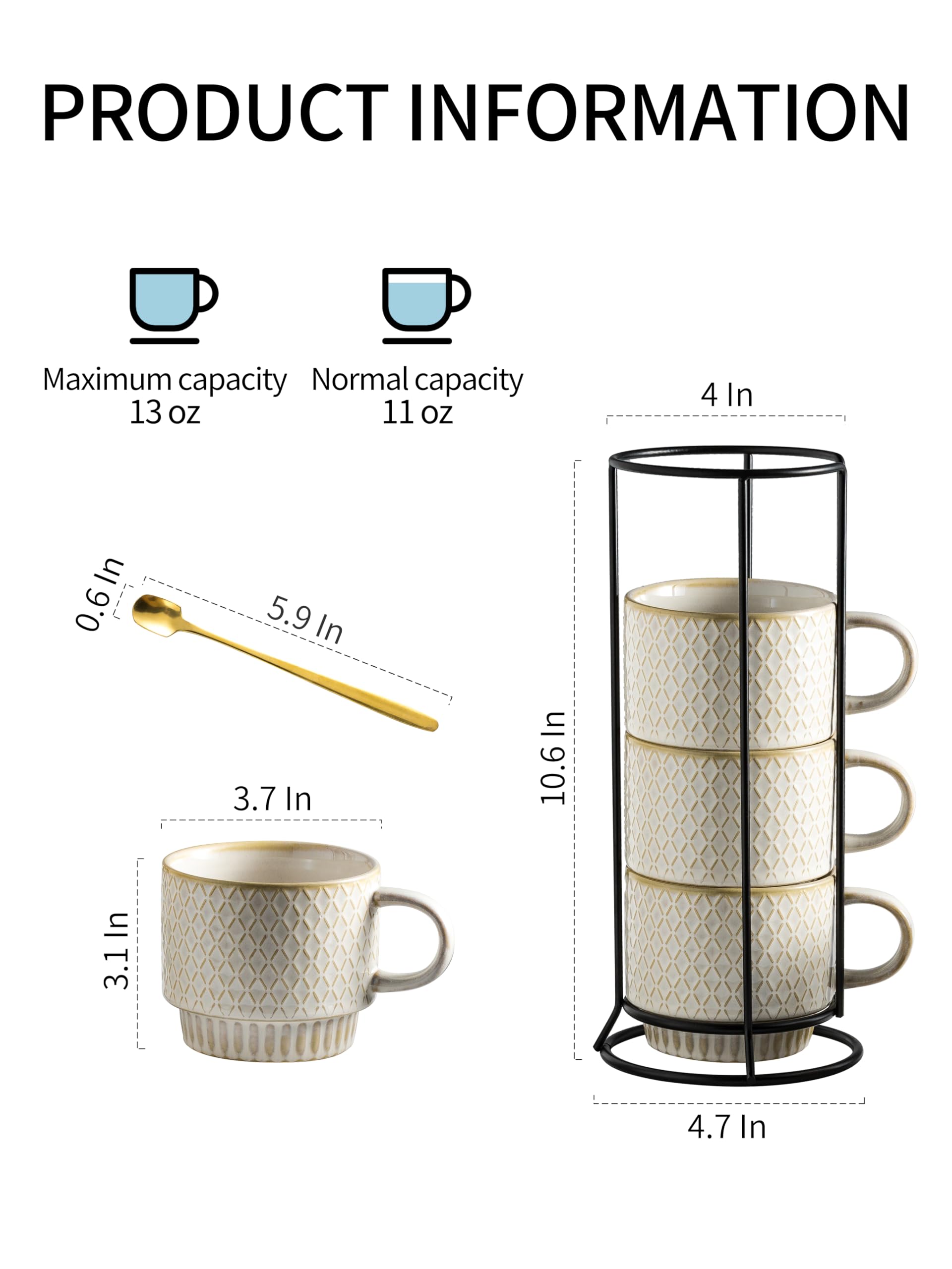 Taza de 13 onzas Gomakren, gran capacidad para bebidas calientes.