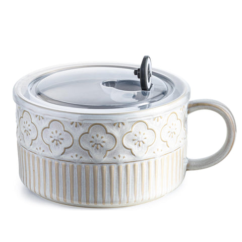 Gomakren tazón de sopa con asa grande, ideal para ramen y porciones abundantes