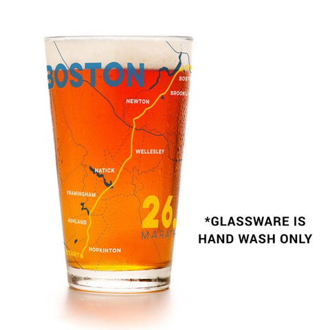Vaso Boston Route de Gone For a Run, diseño de hitos para celebrar cada kilometraje.