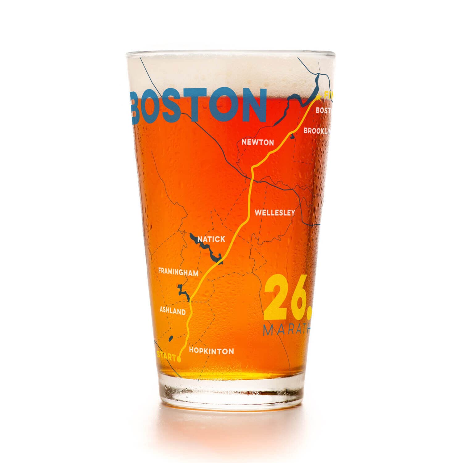 Vaso Boston Route de Gone For a Run, 473 ml, ideal para relajarse tras entrenar.