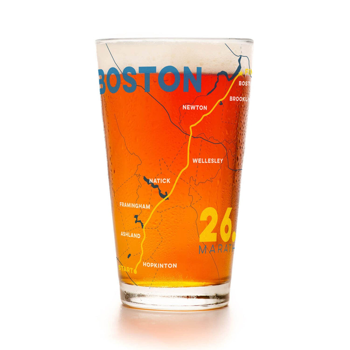 Vaso Boston Route de Gone For a Run, 473 ml, ideal para relajarse tras entrenar.