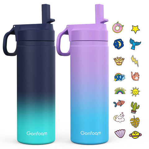 Botellas Gonfoam infantiles 20oz en conjunto para casa o escuela.
