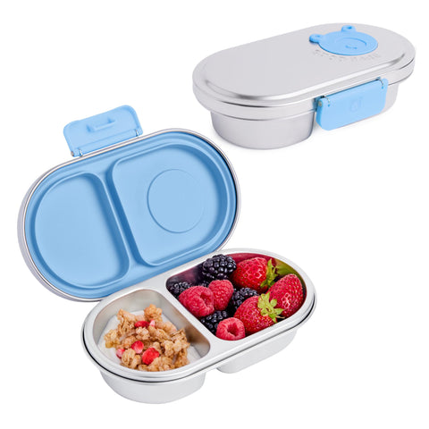 Good Bare bento de dos compartimentos en azul cielo para meriendas seguras
