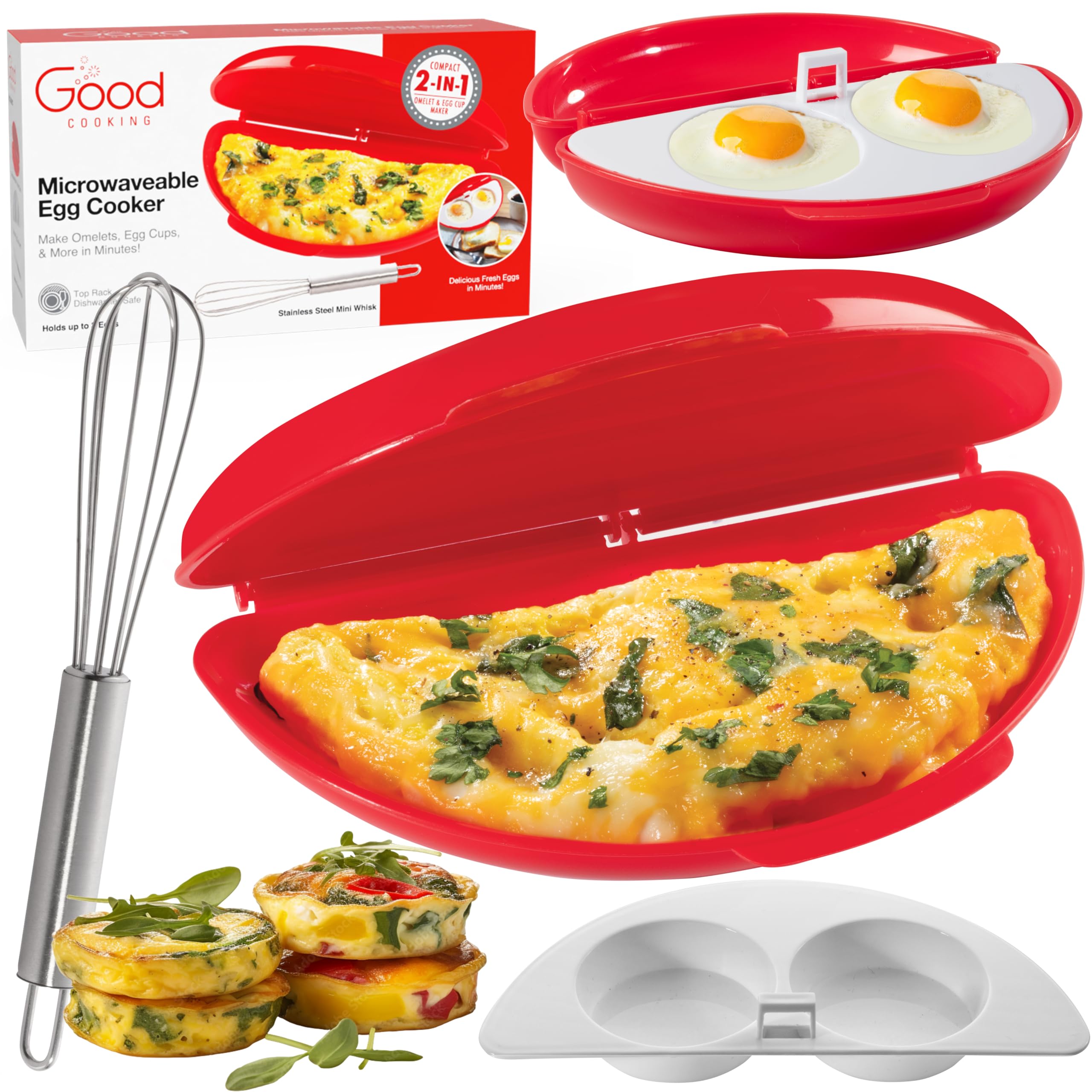 Good Cooking cocedor de omelette 2 en 1 con bandeja extraíble para desayunos rápidos.