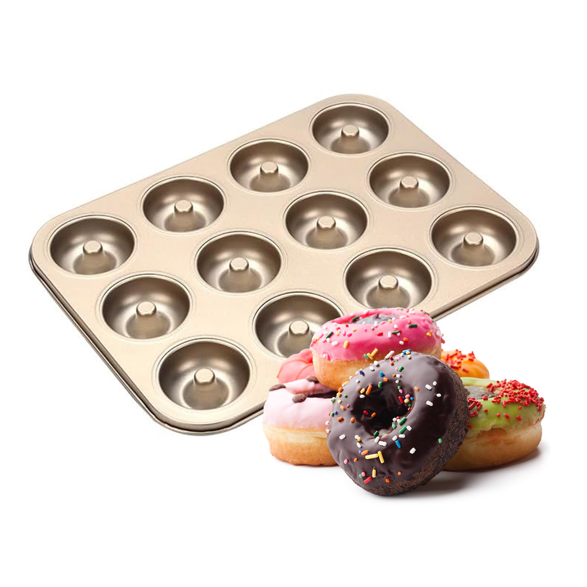 Bandeja Good Dee's para donas con 12 huecos, ideal para hornear varias donas a la vez.