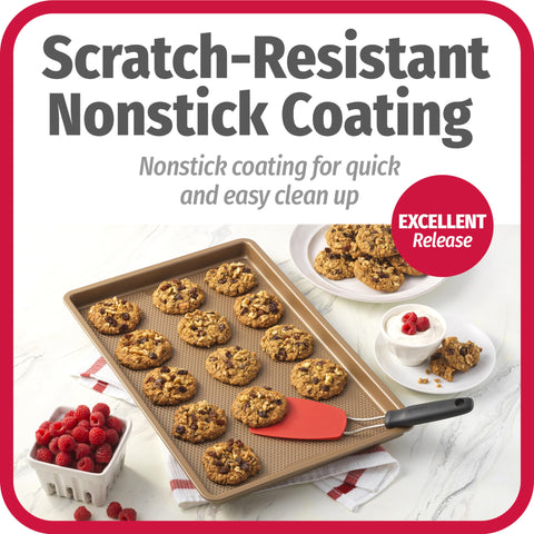 GoodCook BestBake recubrimiento antiadherente resistente a rayaduras facilita desmolde y limpieza.