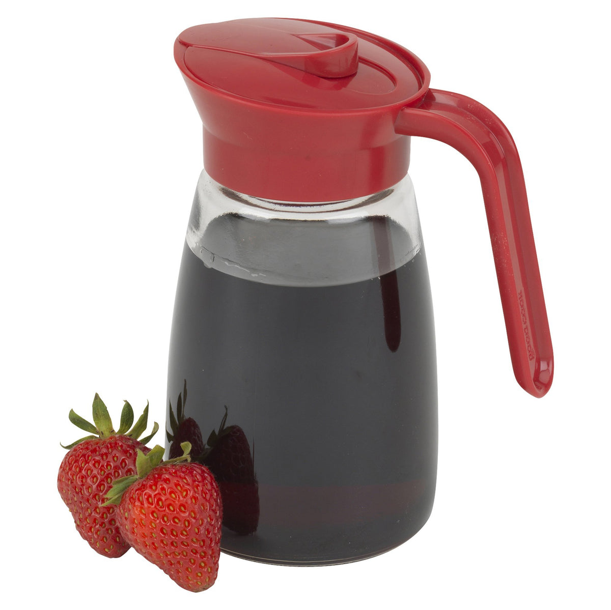 GoodCook dispensador de sirope 12 oz vertiendo sobre panqueques con control