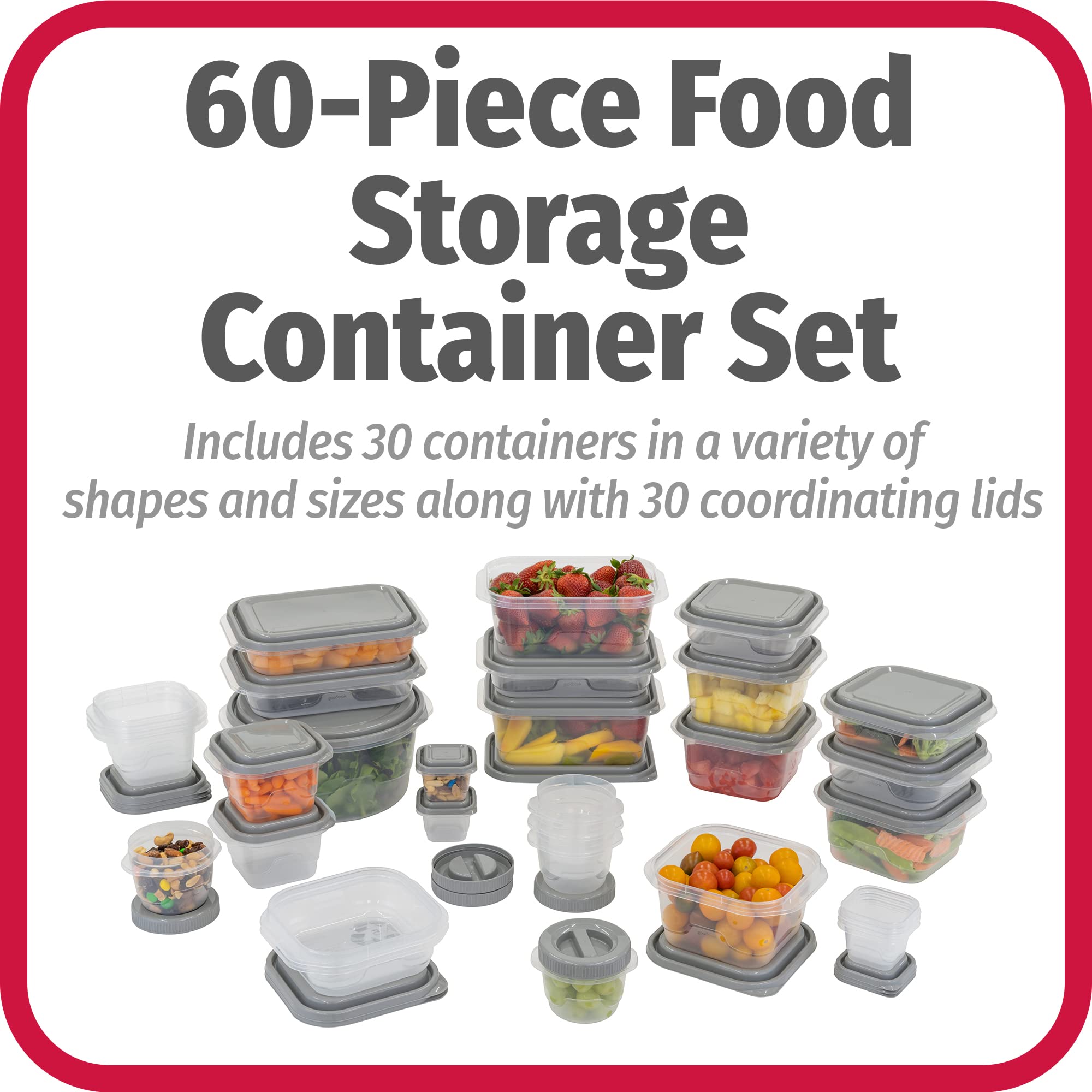 GoodCook EveryWare: recipientes aptos para microondas y congelador, listos para recalentar.