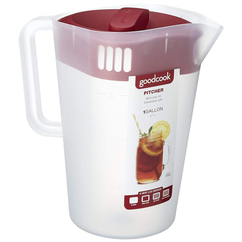 GoodCook jarro con vertido preciso para servir limonada o té helado sin goteo.