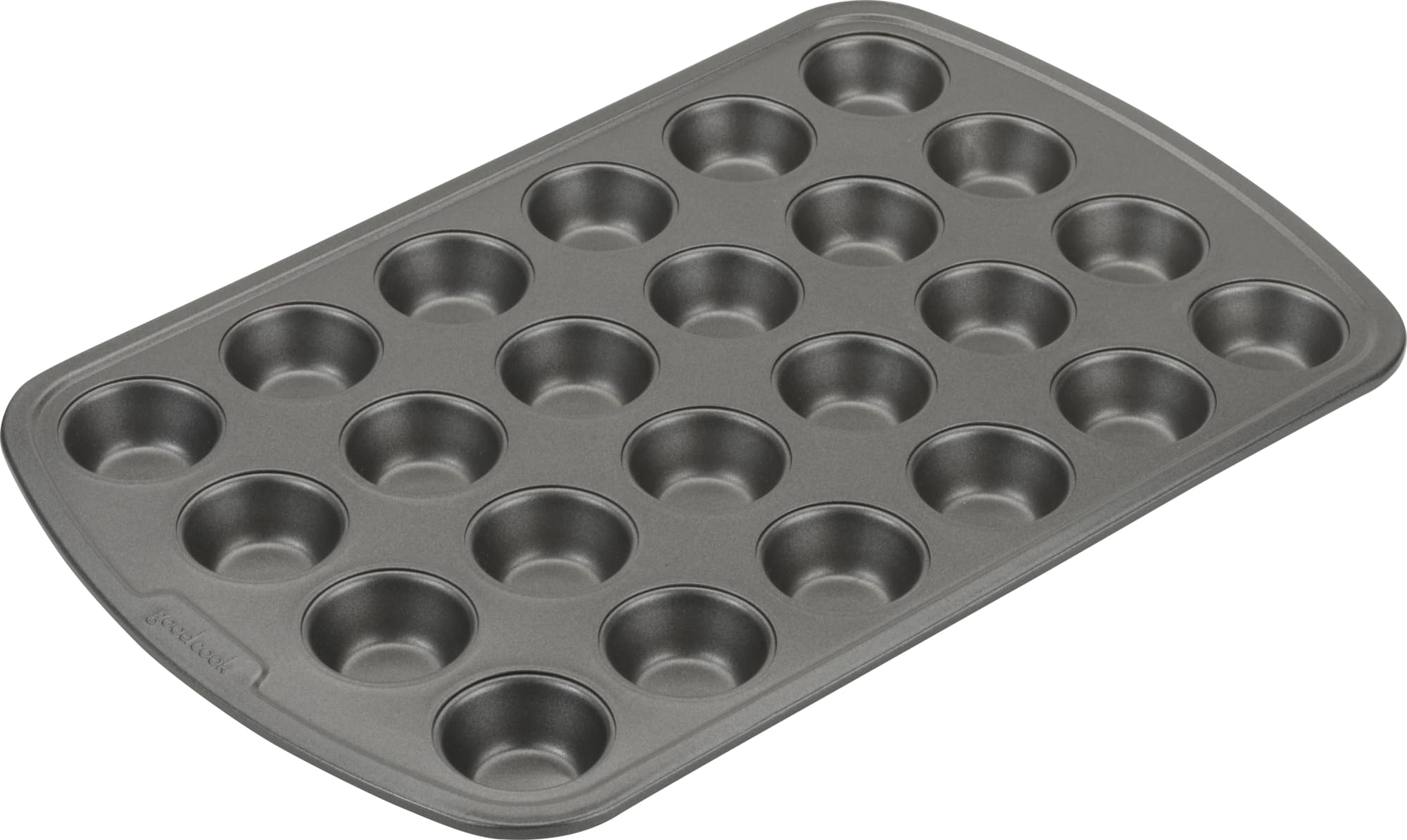 GoodCook molde mini magdalenas 24 tazas, liberación antiadherente para hornear sin papel