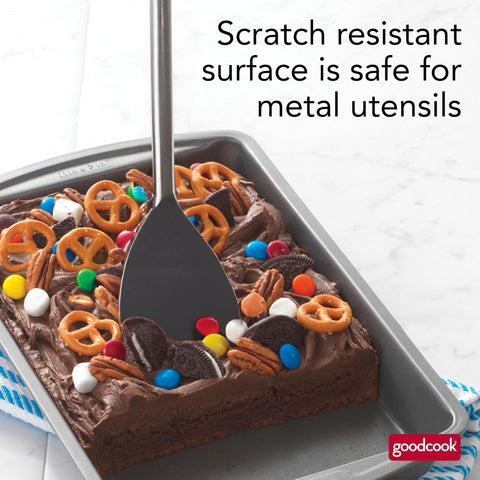 GoodCook pan de acero pesado, resistente a deformaciones para uso prolongado.