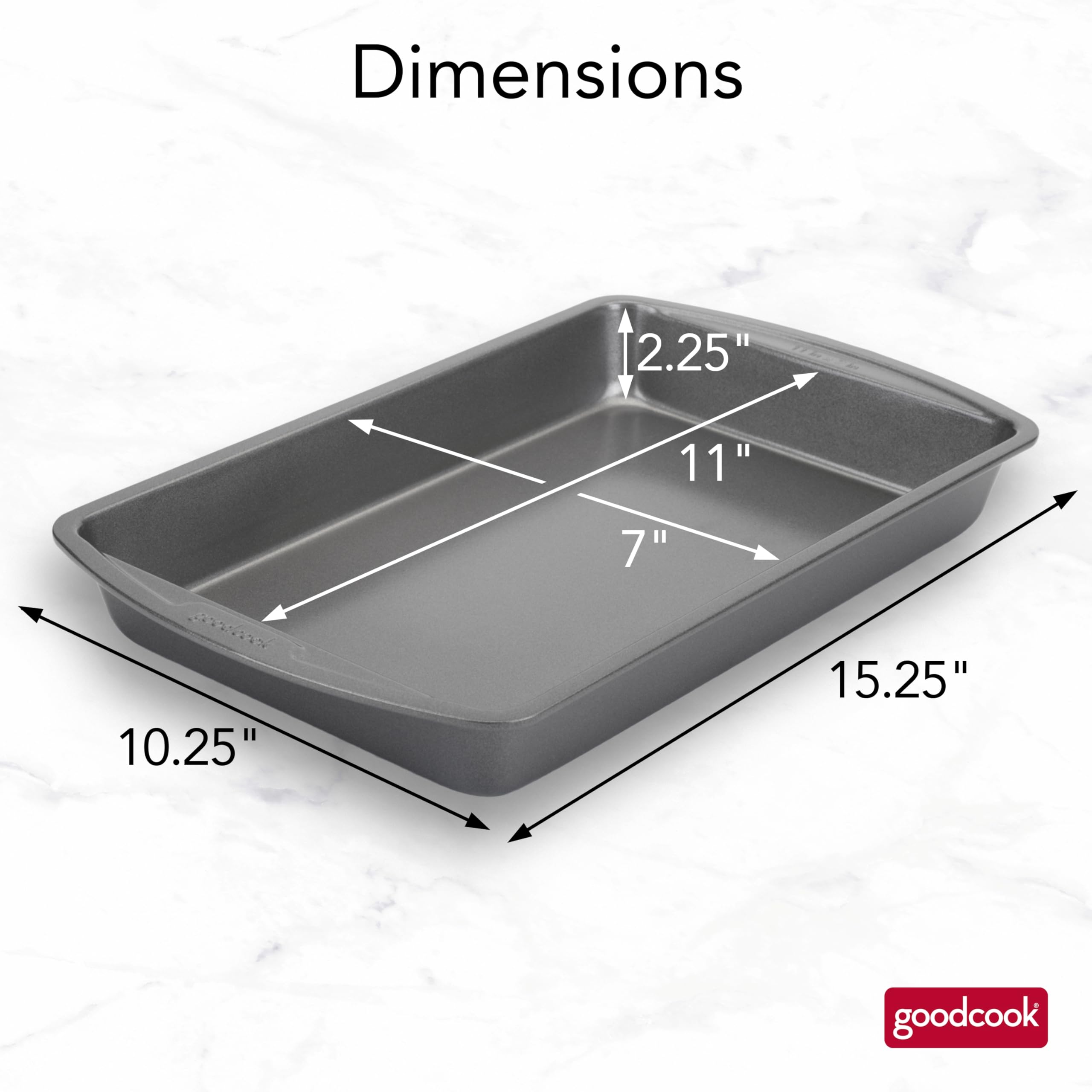GoodCook con revestimiento antiadherente facilita la limpieza tras hornear.