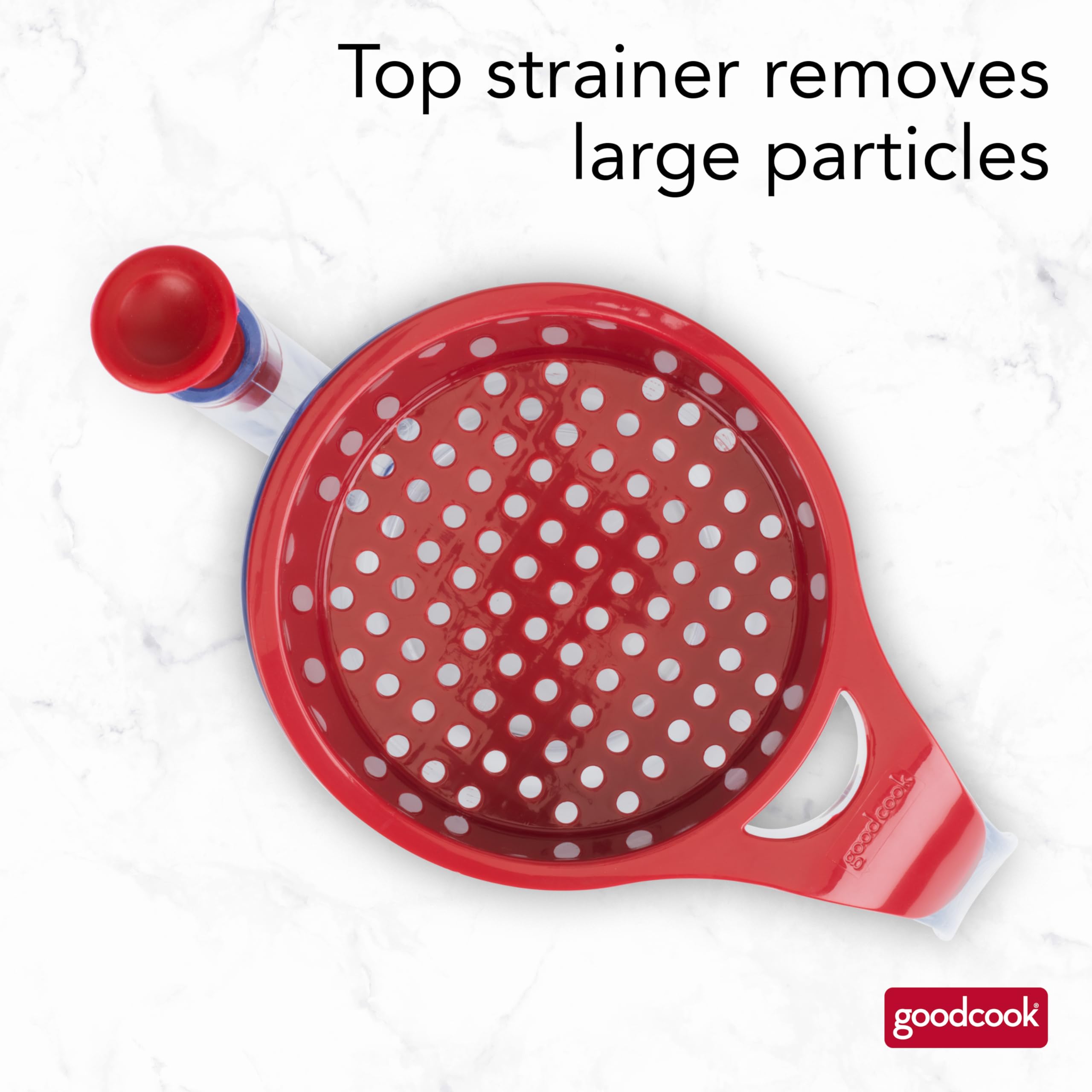 GoodCook separador grasa con tapón de silicona para sellar y almacenar líquidos
