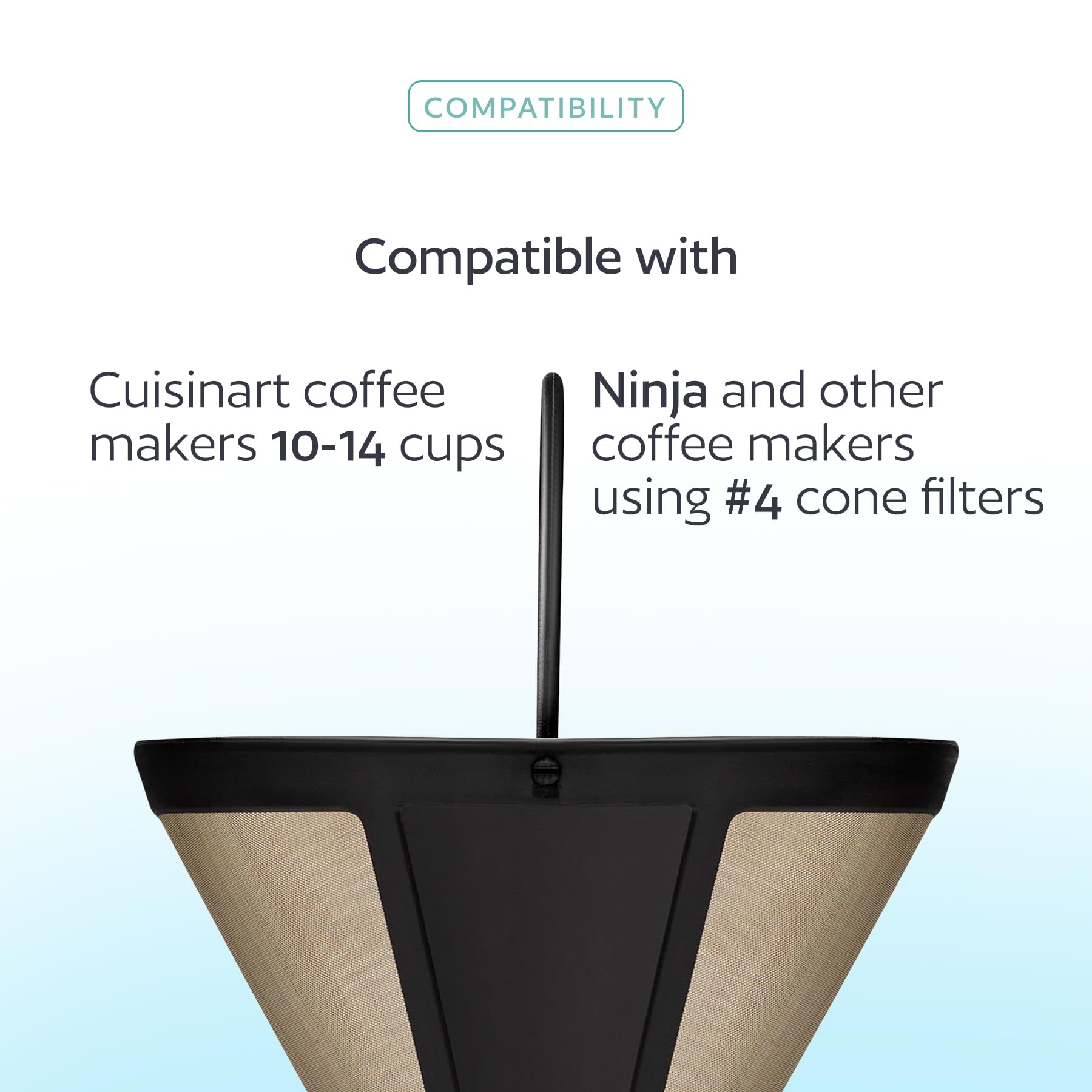 GoodCups filtro cono reutilizable para DCC1200, compatible y ahorro de consumibles.