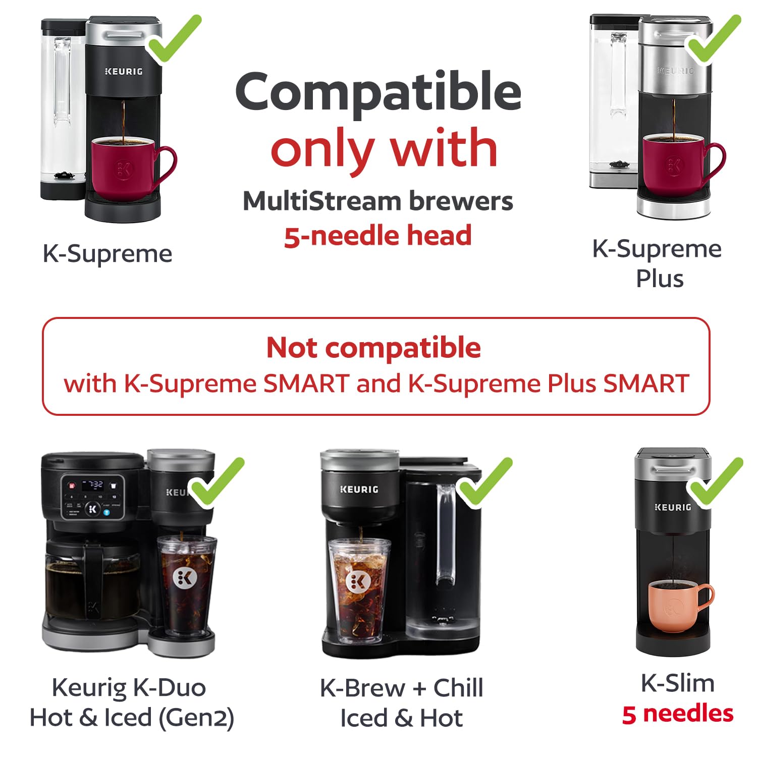 Conjunto de 4 K-Cups reutilizables para Keurig, prepara múltiples sabores