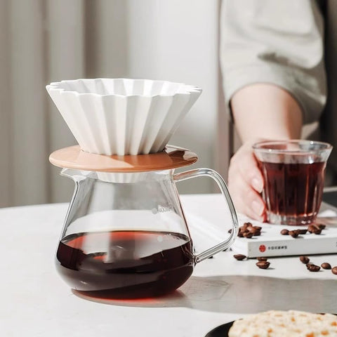 Goodening conjunto soporte madera y filtro cafe ofrece compatibilidad con tazas.