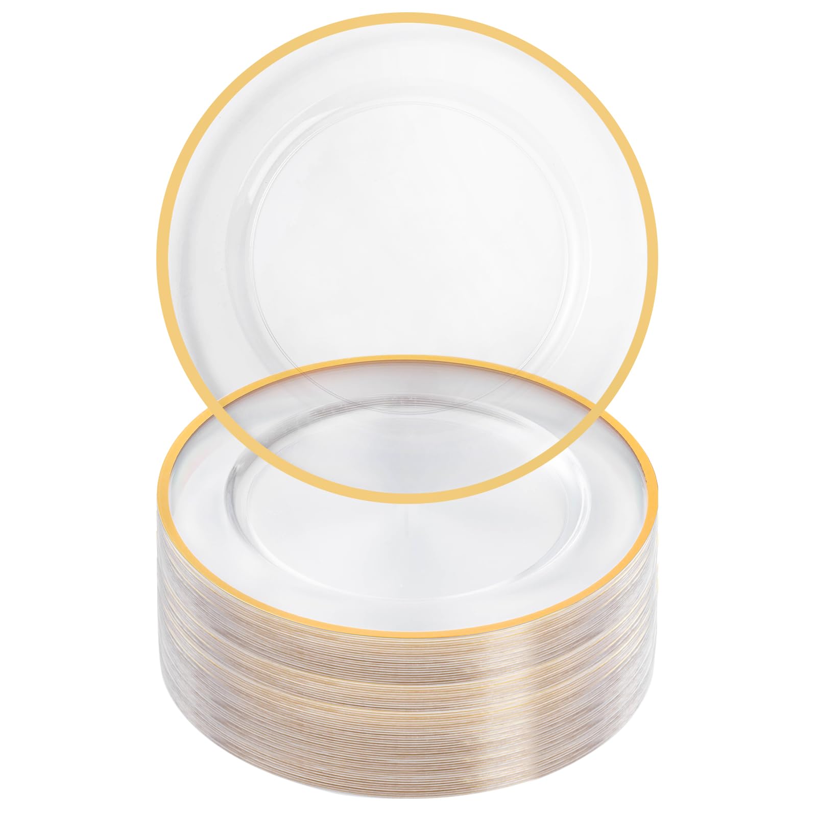 Goodluck cargador de plato 12 pulgadas con borde dorado para mesas brillantes