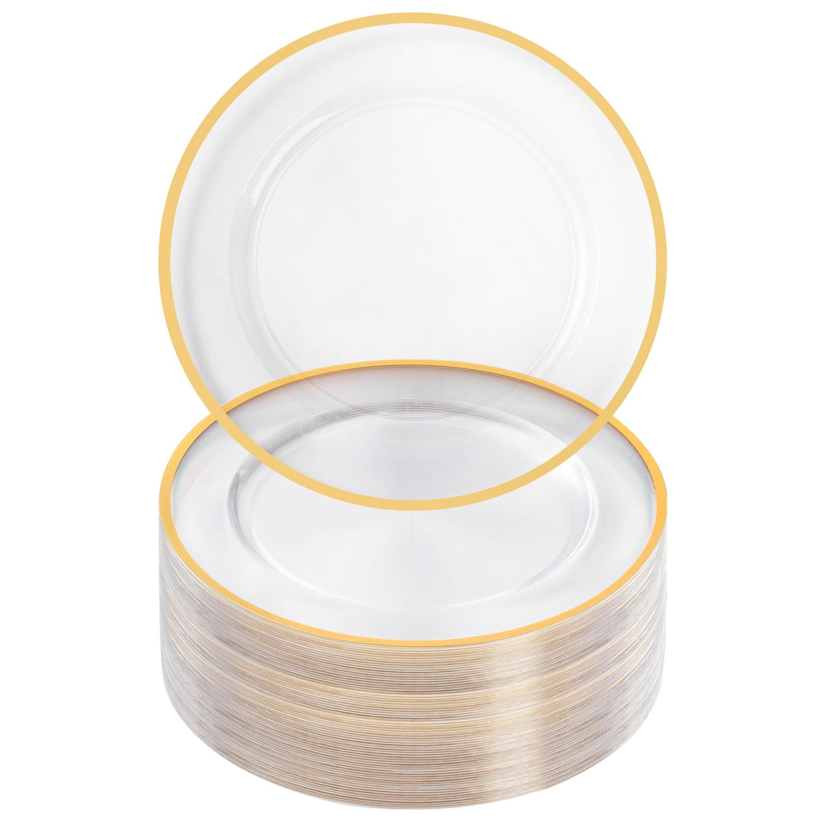 Goodluck cargador de plato 12 pulgadas con borde dorado para mesas brillantes