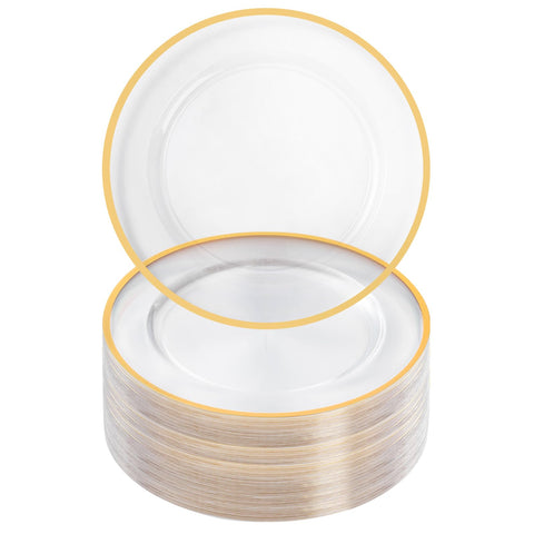 Goodluck cargador de plato 12 pulgadas con borde dorado para mesas brillantes
