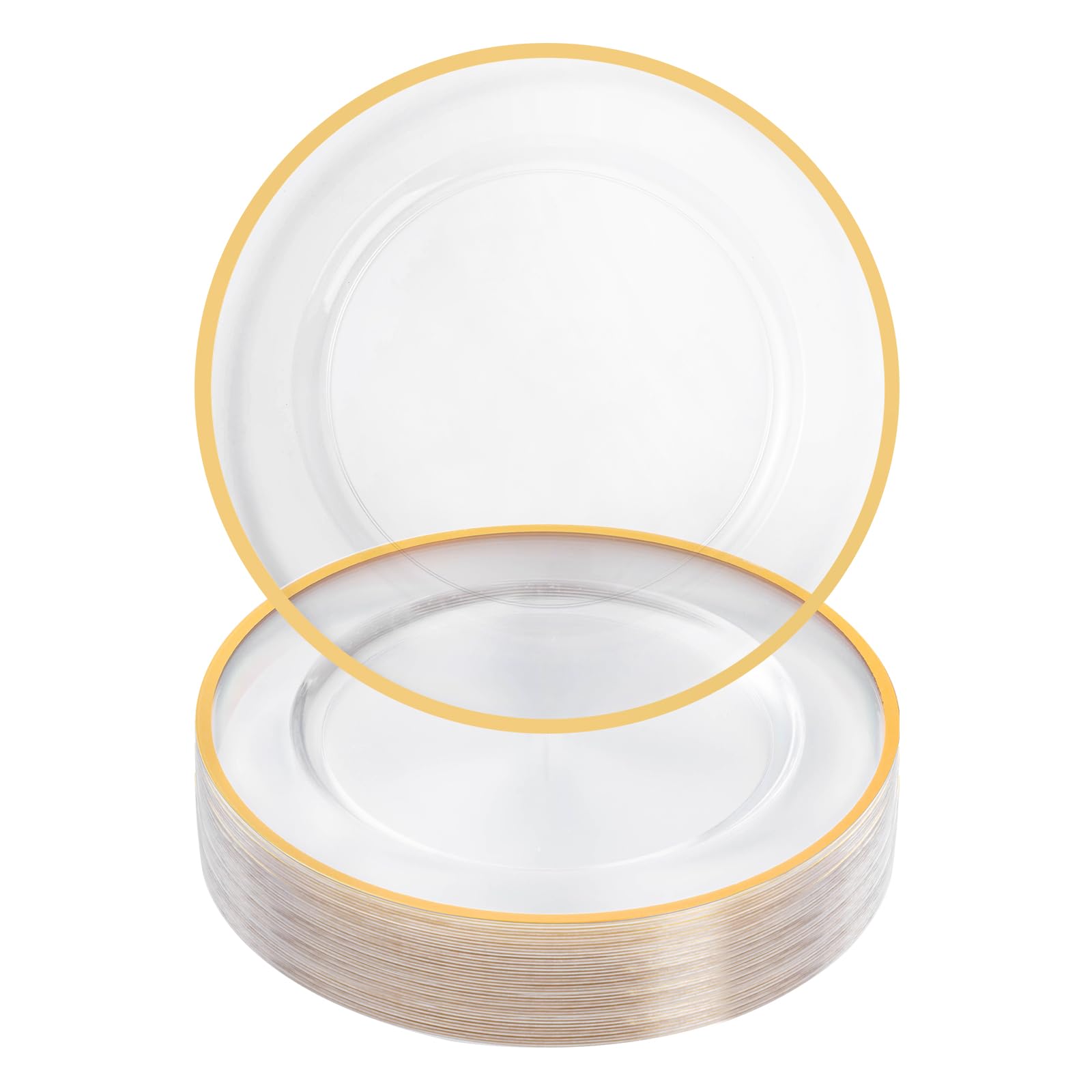 Goodluck cargadores transparentes con borde dorado para mesa, protegen la superficie y decoran.