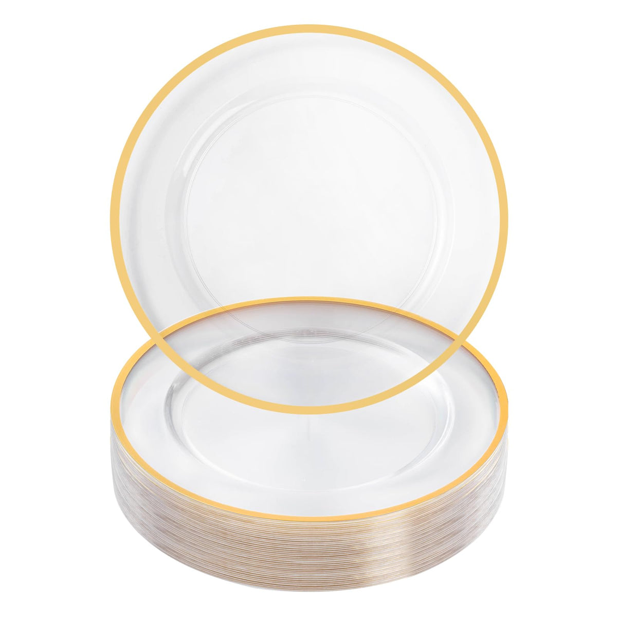 Goodluck cargadores transparentes con borde dorado para mesa, protegen la superficie y decoran.