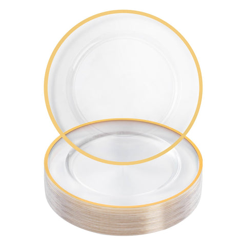 Goodluck cargadores transparentes con borde dorado para mesa, protegen la superficie y decoran.