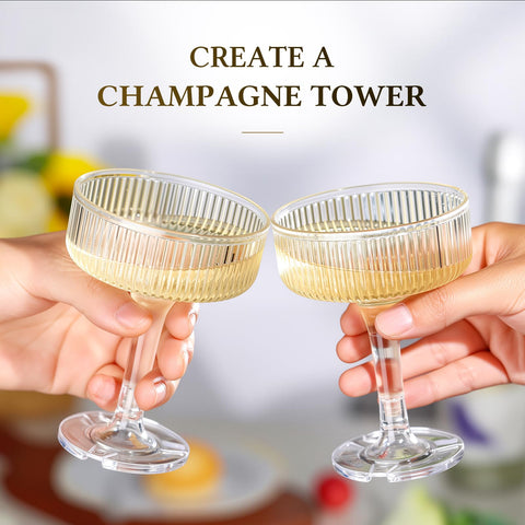 Goodluck copas-champagne-7oz-claridad, acabado casi de cristal, perfecto para brindis elegantes.