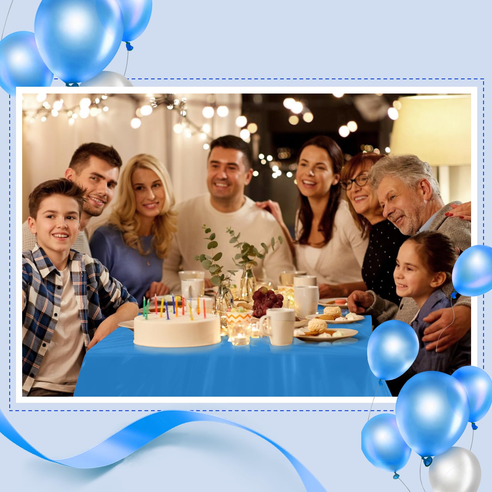 Goodluck cubiertas desechables fáciles de limpiar tras la celebración azul.