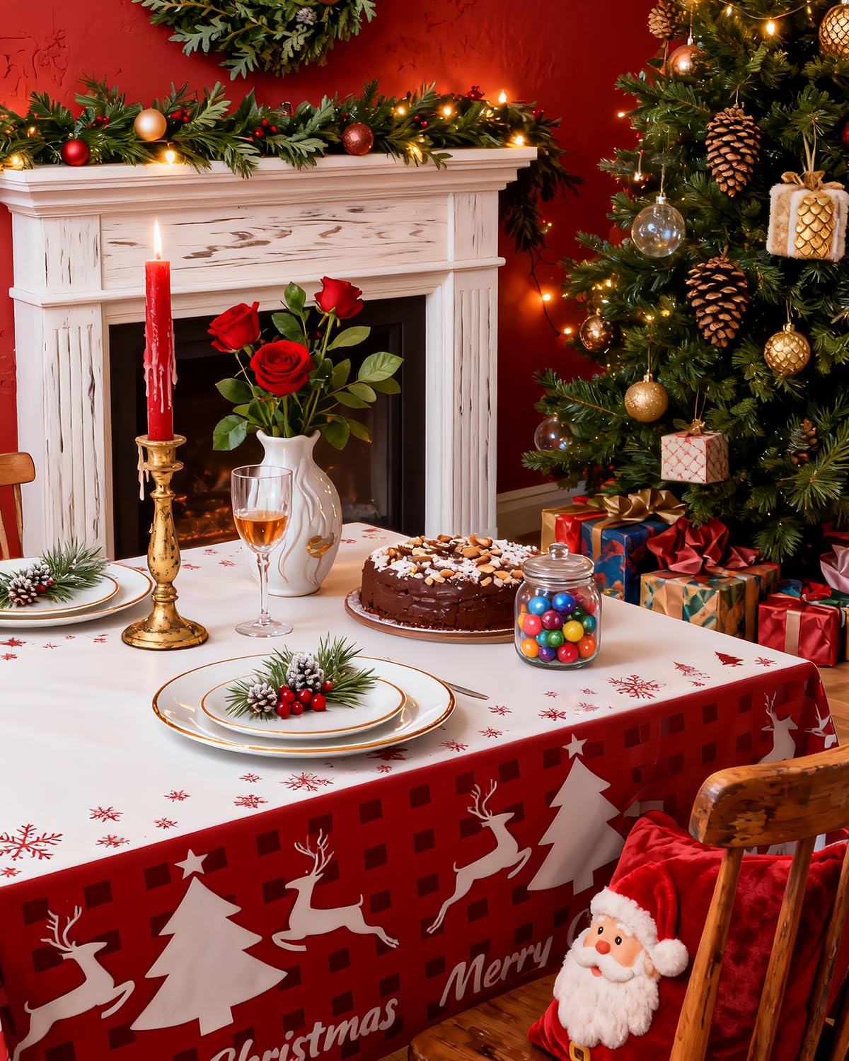 Mantel plástico desechable de Goodluck facilita la limpieza tras la comida.