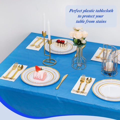 Goodluck protección de mesa duradera para fiestas y eventos azul.