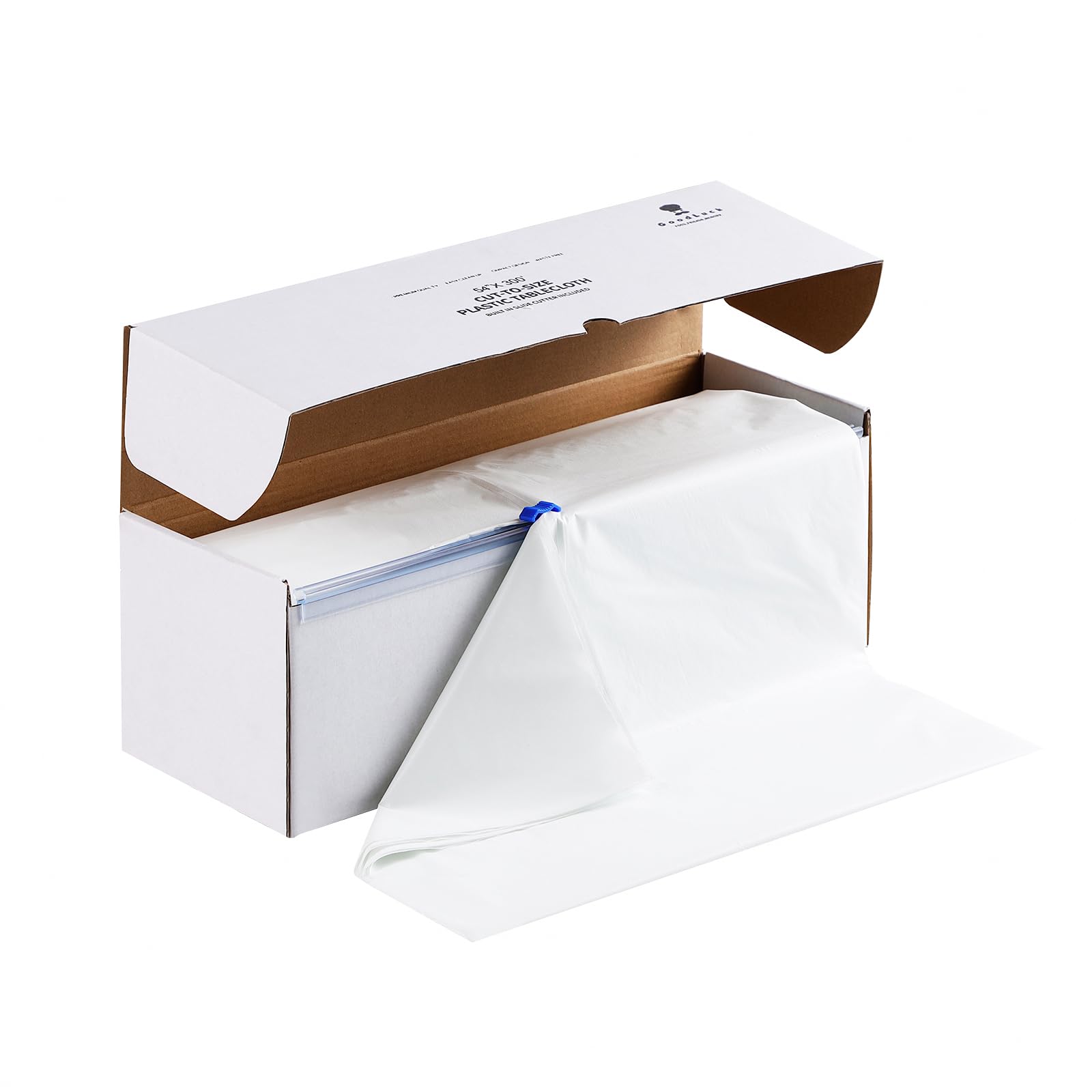 Goodluck funda de mesa blanca con cortador deslizante para ajustar el tamaño.