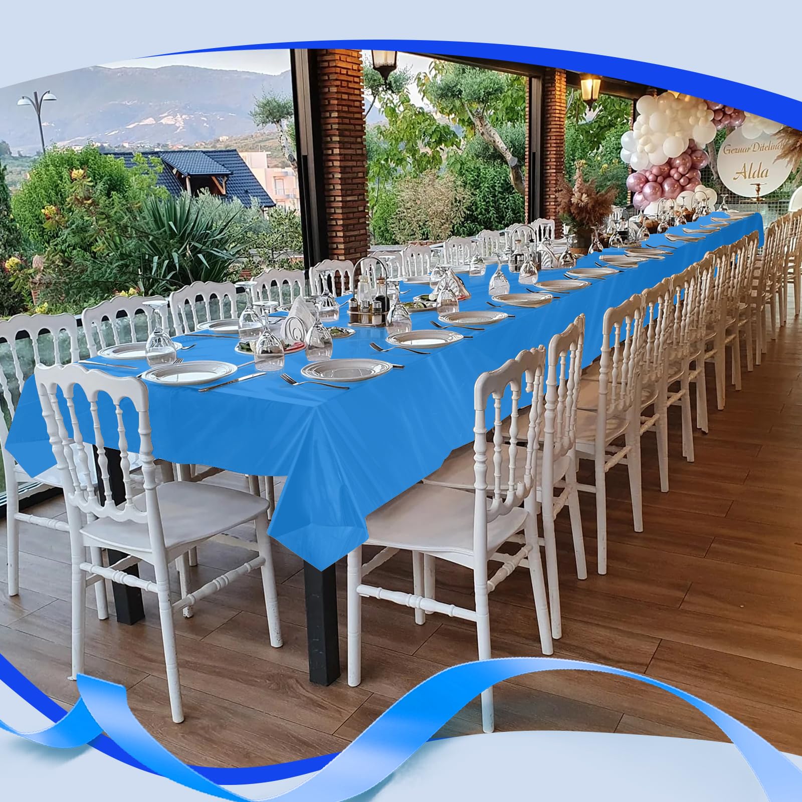 Goodluck uso interior y exterior para fiestas y banquetes azul.