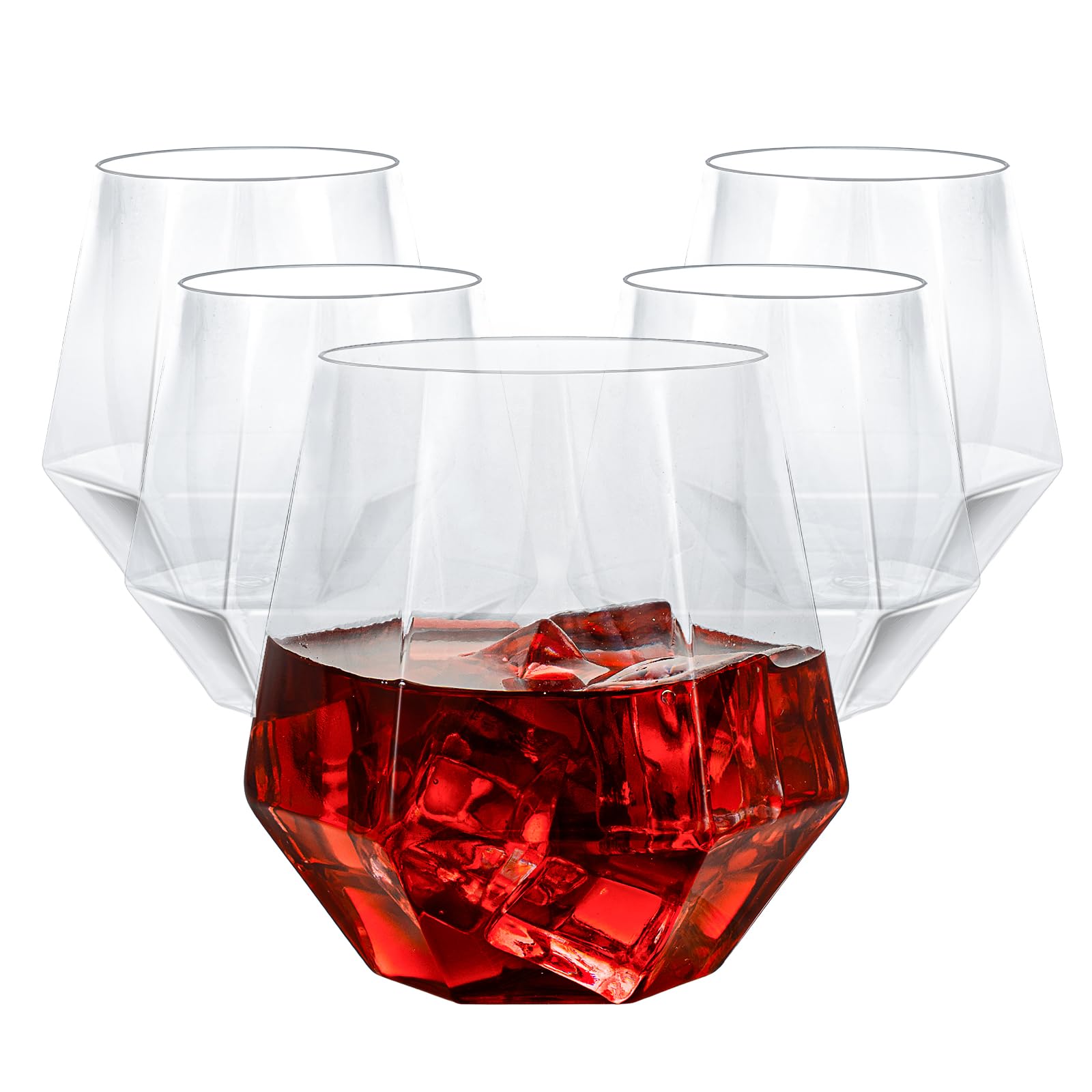 Vaso Goodluck plástico sin tallo con diseño diamante, ideal para bodas
