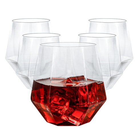 Vaso Goodluck plástico sin tallo con diseño diamante, ideal para bodas