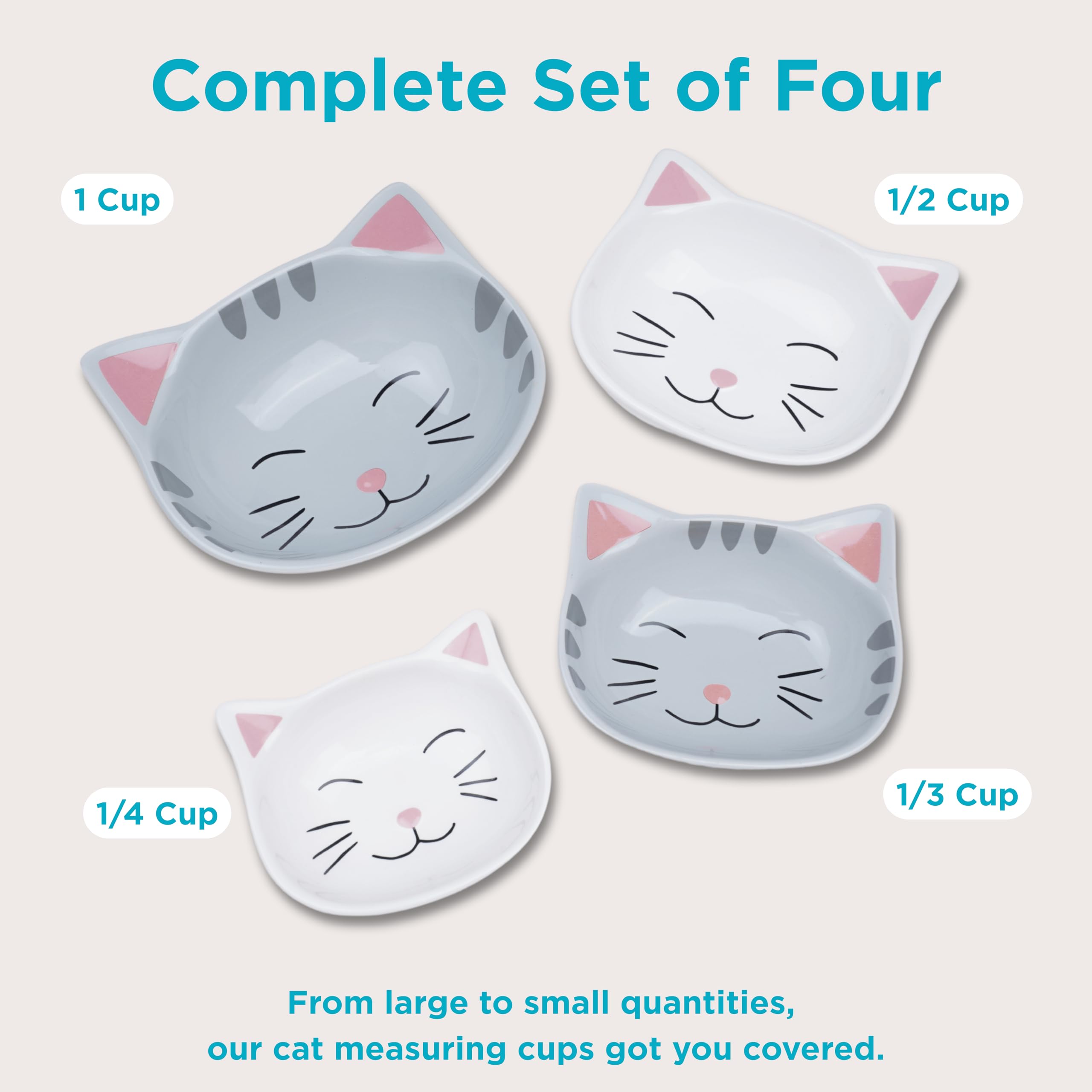 Goodscious tazas de medición gatito apilables, ideal para organizar recetas y medir porciones.