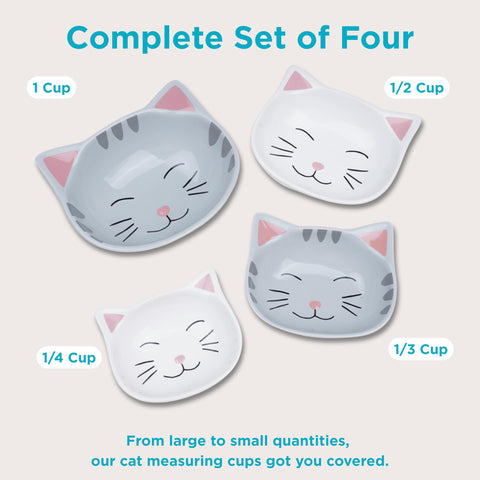Goodscious tazas de medición gatito apilables, ideal para organizar recetas y medir porciones.