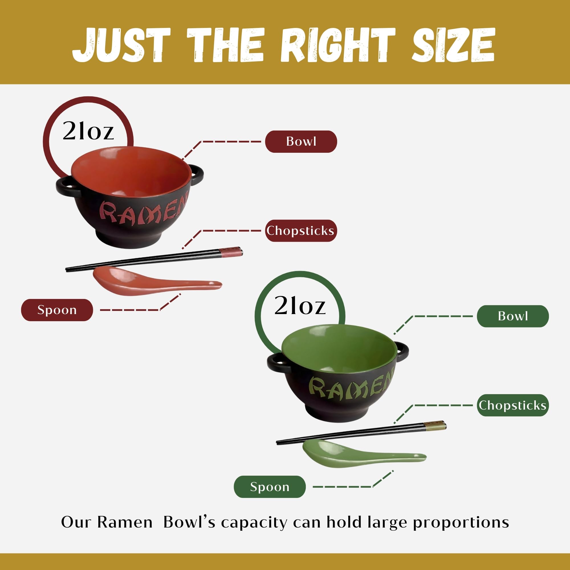 Goodscious juego de tazones ramen, ideal para fideos y sopa