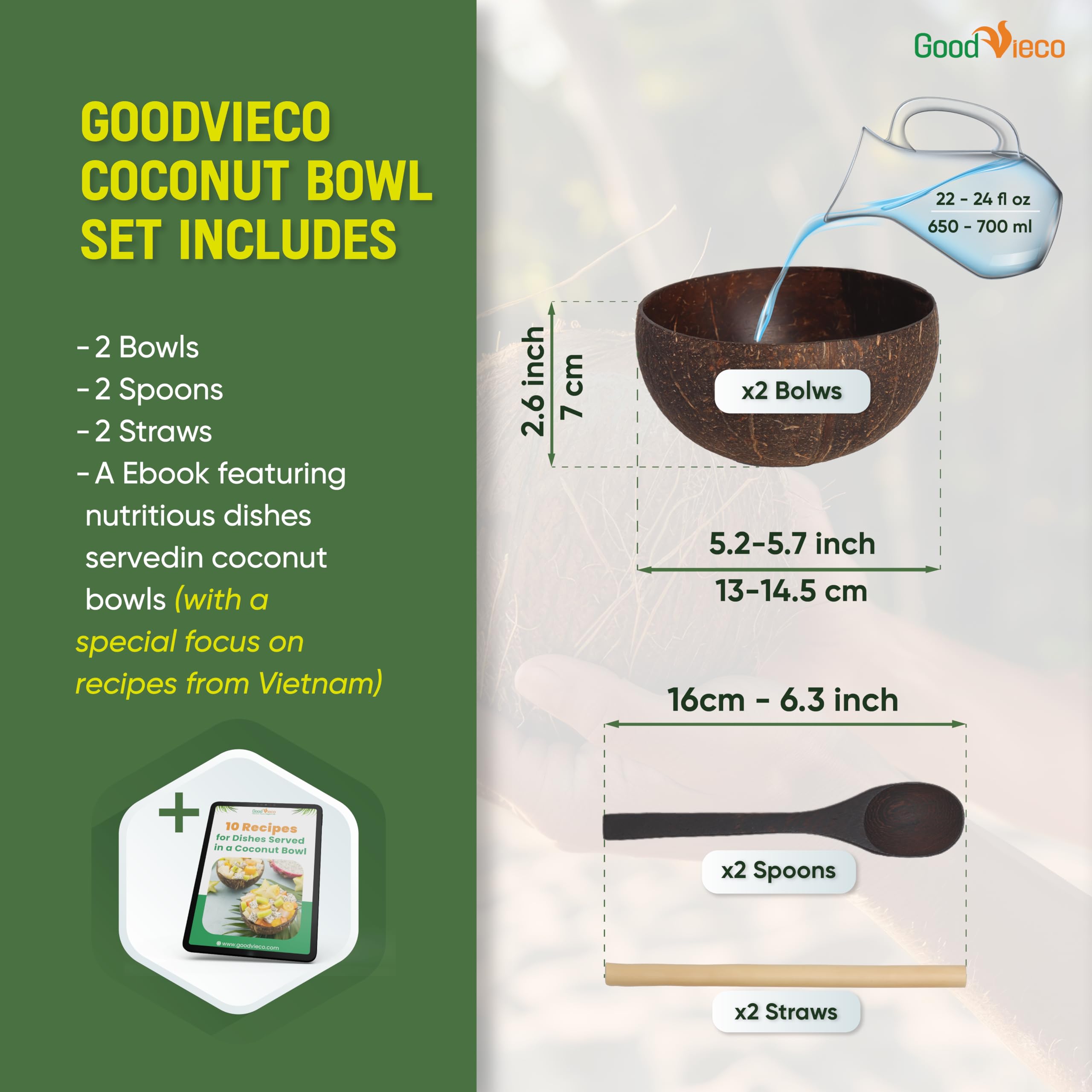 GoodVieco cucharas de madera, utensilios duraderos y ecológicos