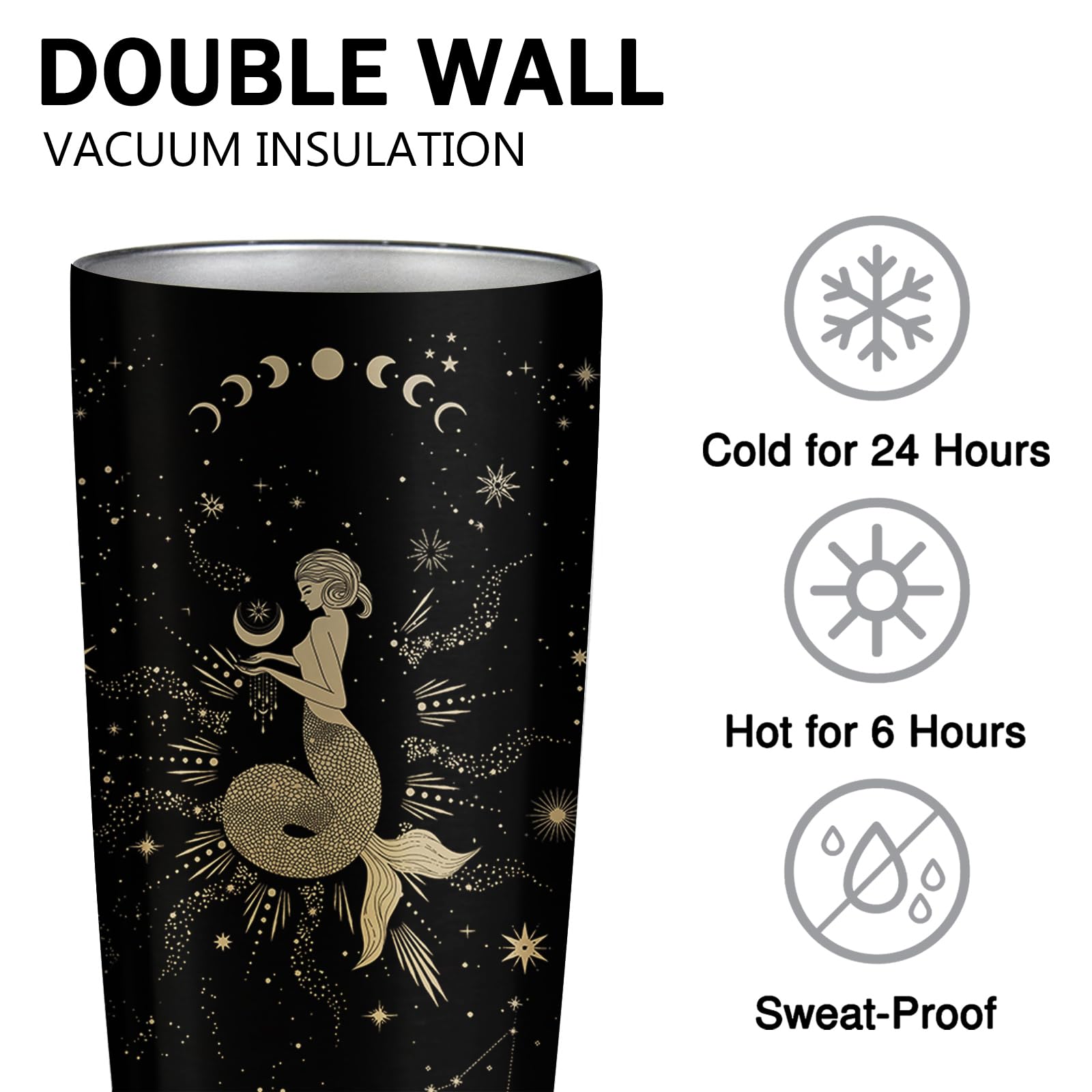 GOOMI Vaso Capricornio con diseños vibrantes, regalo temático de zodiaco.