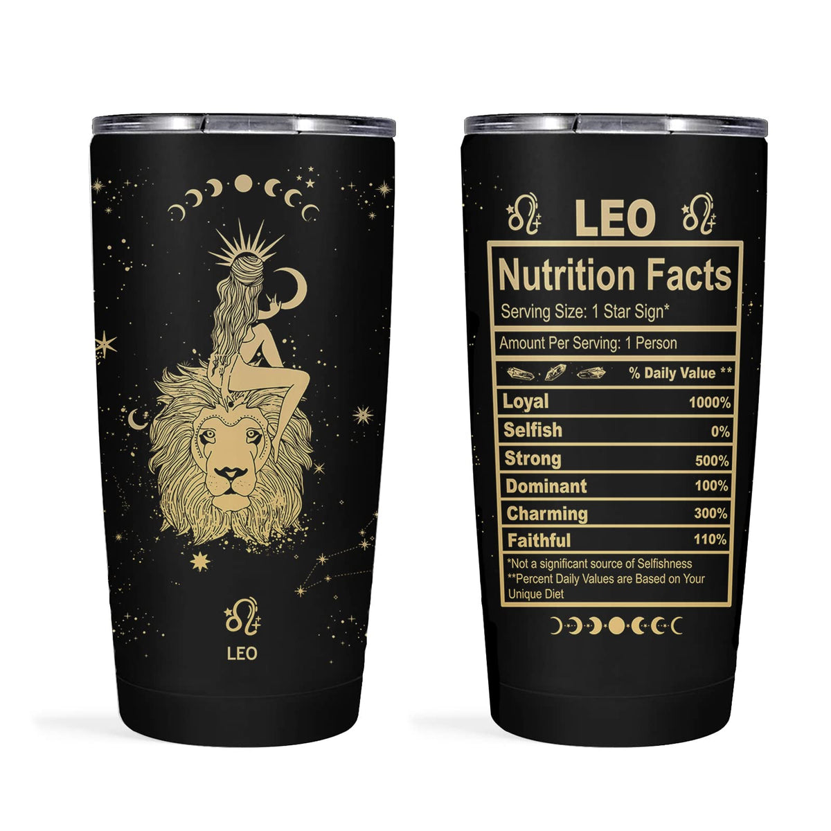 GOOMI Leo: taza 20oz con constelaciones, ideal para regalo.