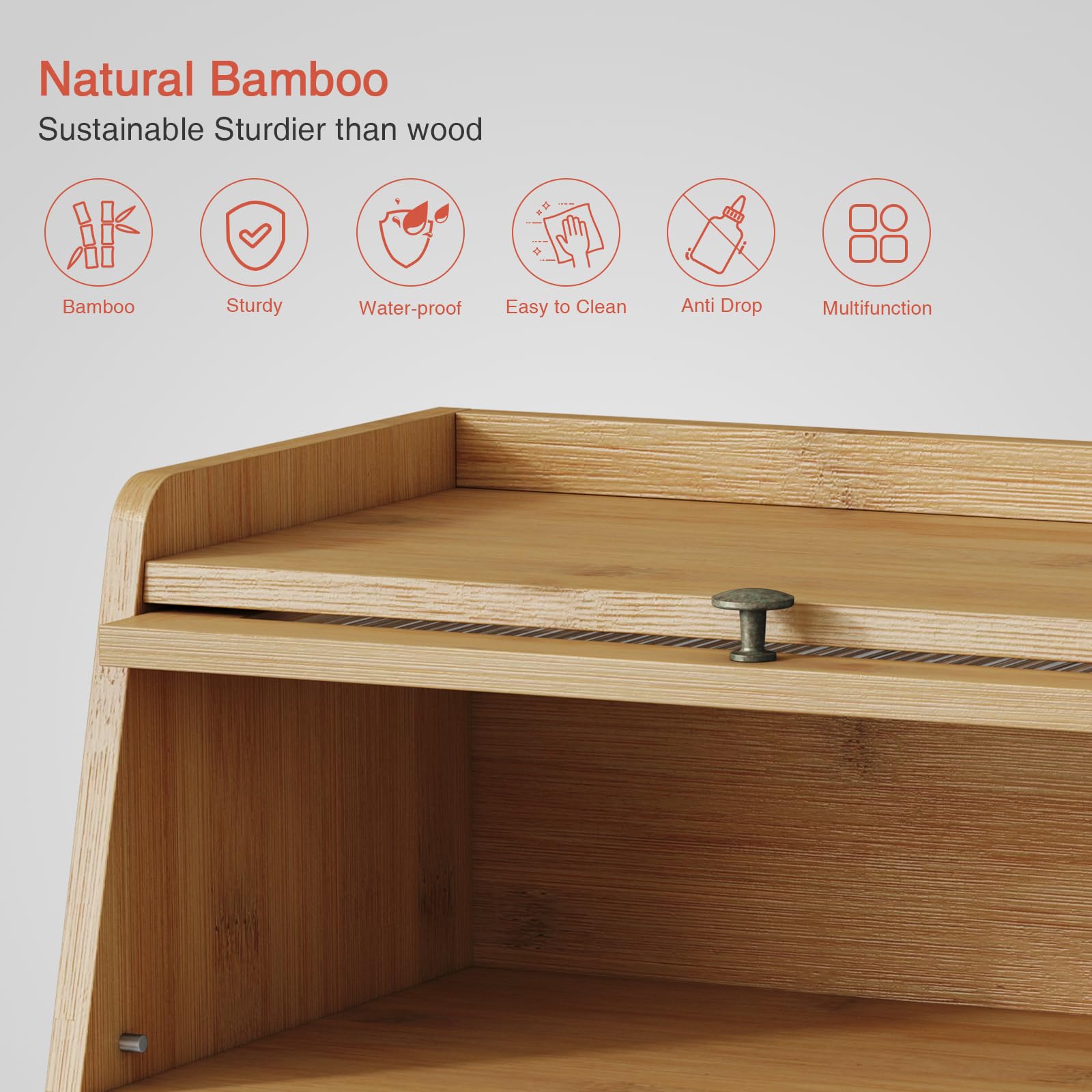 Goozii bambú natural garantiza durabilidad y aspecto cálido en la cocina